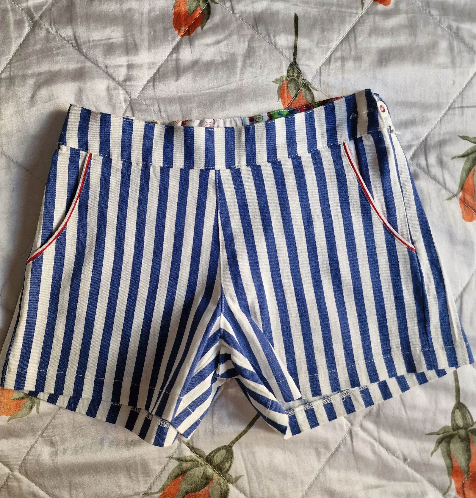 Pantalón corto de rayas marineras Pan con Chocolate talla 8 años